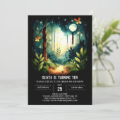 Kinder des Waldes Waldland Geburtstag Einladung (Stehend Vorderseite)