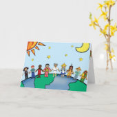 Kinder des Weltgrußes Karte-Neu Karte (Gelbe Blume)