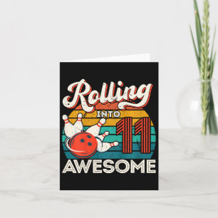 Kinder, die 11 Jahre alt werden 11. Bowling Geburt Karte