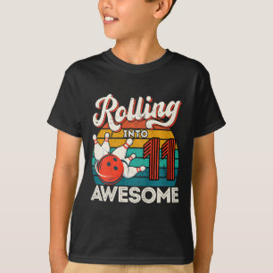 Kinder, die 11 Jahre alt werden 11. Bowling Geburt T-Shirt