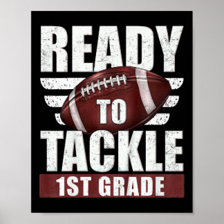 Kinder, die am ersten Tag den 1. Fußball der Klass Poster