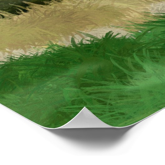 Kinder, die am Teich vor Ort fischen Poster (Ecke)