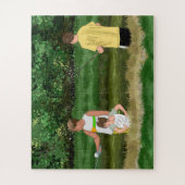 Kinder, die am Teich vor Ort fischen Puzzle (Vertikal)