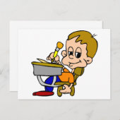 Kinder, die an der Schreibtisch schreiben Postkarte (Vorne/Hinten)