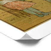 Kinder, die auf dem Elefanten reiten (Litho) Poster (Ecke)