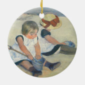 Kinder, die auf dem Strand, 1884 spielen Keramikornament (Hinten)