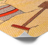 Kinder, die auf dem Strandposter spielen Poster (Ecke)