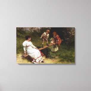 Kinder, die auf einer Seesaw spielen (von Frederic Leinwanddruck