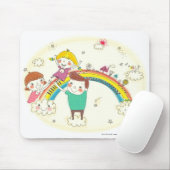 Kinder, die auf Regenbogen spielen Mousepad (Mit Mouse)