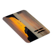 Kinder, die bei Sonnenuntergang fischen Magnet (Rechte Seite)