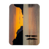 Kinder, die bei Sonnenuntergang fischen Magnet (Vertikal)