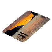 Kinder, die bei Sonnenuntergang fischen Magnet (Linke Seite)