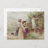 Kinder, die BlackBerry pflücken, 19. Jahrhundert Postkarte (Vorne/Hinten)