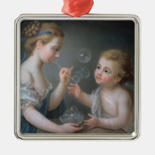 Kinder, die Blasen durchbrennen Silbernes Ornament