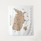 Kinder, die das National Park Map Woodland Kinderz Wandteppich (Vorderseite)