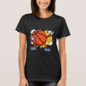 Kinder, die den amerikanischen Bysketbyll-Player f T-Shirt (Vorderseite)
