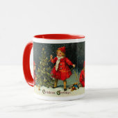 Kinder, die den Weihnachtsbaum schmücken Tasse (Vorderseite Links)