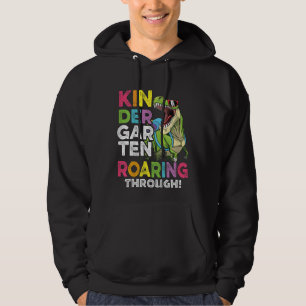 Kinder, die durch den Kindergarten rex ersten Tag Hoodie