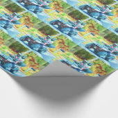 Kinder, die ein ATV-Geländefahrzeug auf der Straße Geschenkpapier (Ecke)