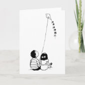 Kinder, die ein paar Grußkarten fliegen Karte (Vorderseite)