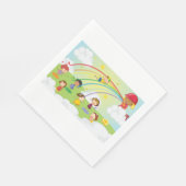 Kinder, die ein Parkpapier von Napkins spielen Serviette (Ecke)