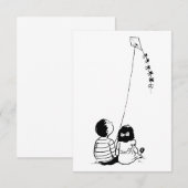 Kinder, die eine Einladung fliegen (Vorne/Hinten)