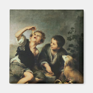 Kinder, die eine Torte, 1670-75 essen Magnet