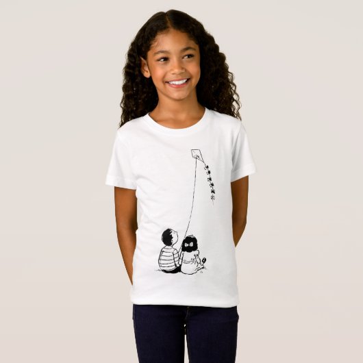 Kinder, die einen Drachenmädchen-T - Shirt fliegen (Vorne ganz)