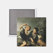Kinder, die einen Kuchen essen, 1670-75 Magnet (Vorderseite/Rückseite)