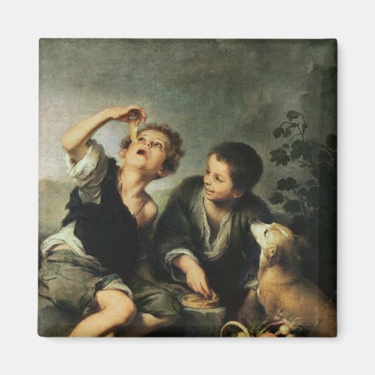 Kinder, die einen Kuchen essen, 1670-75 Magnet (Vorne)