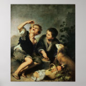 Kinder, die einen Kuchen essen, 1670-75 Poster (Vorne)