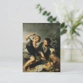 Kinder, die einen Kuchen essen, 1670-75 Postkarte (Stehend Vorderseite)