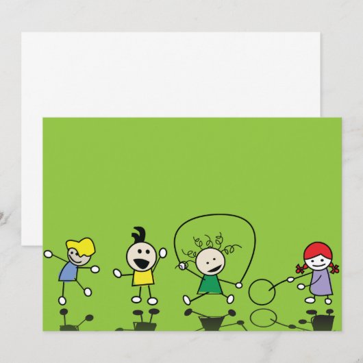 Kinder, die Einladungen abgeben (Vorne/Hinten)