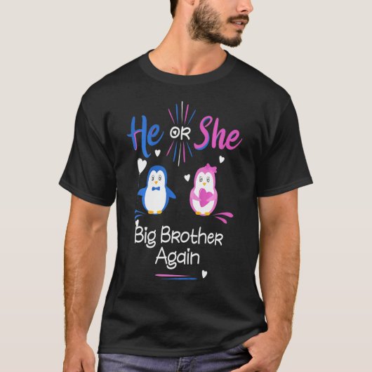 Kinder, die er oder sie Big Brother Pinguin Geschl T-Shirt (Vorderseite)