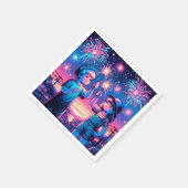 Kinder, die Feuerwerke am 4. Juli aufhalten Serviette (Ecke)