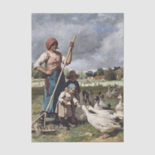 Kinder, die Gänse von Julien Dupre Gefüttert haben Seidenpapier
