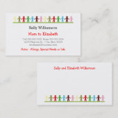 Kinder, die Hände Mama und Kindergewohnheits-Info Telefonnummerkarte (Vorne/Hinten)