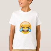 Kinder, die heraus lauten Emoji T - Shirt lachen (Vorderseite)
