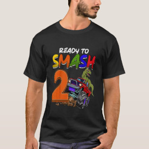 Kinder, die ich bereit bin, 2 Monster Truck Rex Bi T-Shirt