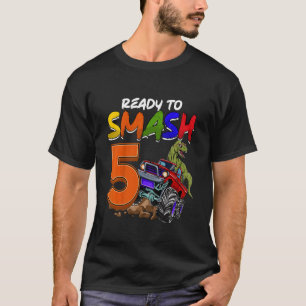 Kinder, die ich bereit bin, 5 Monster Truck Rex Bi T-Shirt