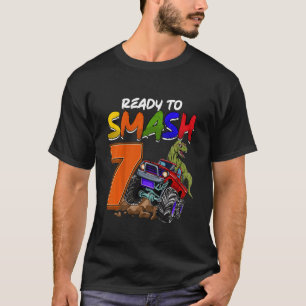 Kinder, die ich bereit bin, 7 Monster Truck Rex Bi T-Shirt