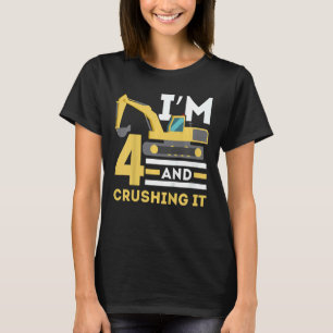 Kinder, die ich bin 4 und abstürzen 4. Geburtstag  T-Shirt