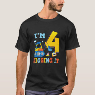 Kinder, die ich bin 4 und graben es 4. Geburtstags T-Shirt