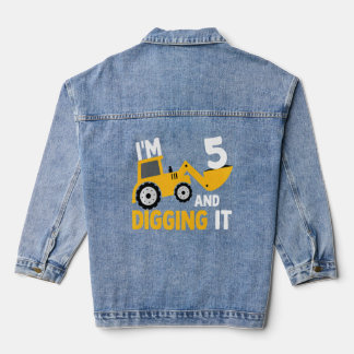 Kinder, die ich bin 5 und Graben es Baubagger 5 Jeansjacke