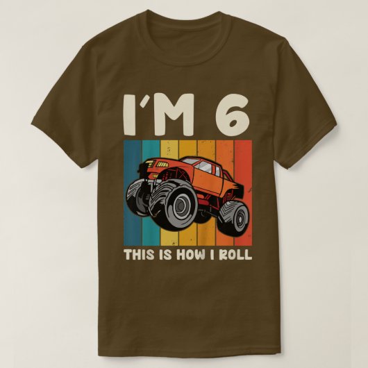 Kinder, die ich bin 6 So Roll Monster Truck 6. T-Shirt (Design vorne)