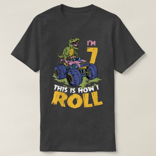 Kinder, die ich bin 7 So Roll Monster Truck 7. T-Shirt (Design vorne)