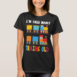 Kinder, die ich bin so viele Züge alt 2 Jahre Jung T-Shirt