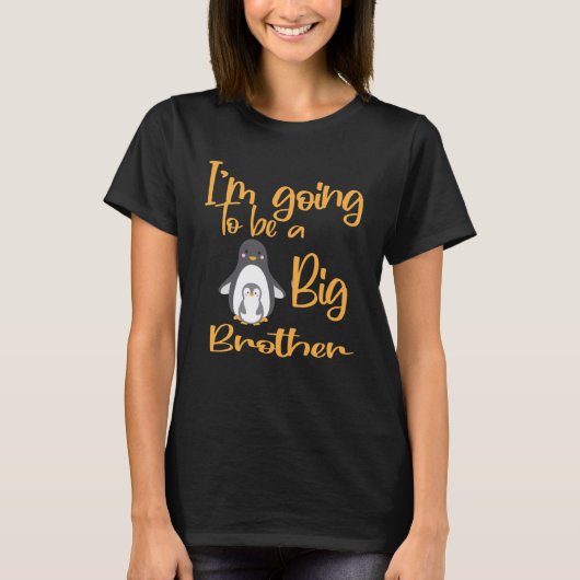 Kinder, die ich ein großer Bruder-Pinguin sein wer T-Shirt (Vorderseite)