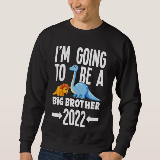Kinder, die ich ein großer Bruder werden 2022 Dino Sweatshirt (Vorderseite)