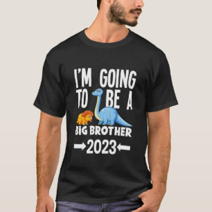 Kinder, die ich ein großer Bruder werden 2023 Dino T-Shirt